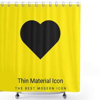Personality  Big Heart Minimal Bright Yellow Material Icon Shower Curtains