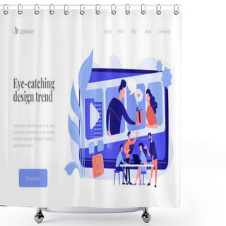Personality  Visual Storytelling Concept Landing Page. Shower Curtains