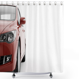 Personality  CG Render Of Generic Luxury Coupe Car Shower Curtains