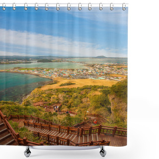 Personality  Songsan Ilchulbong View Point In Jeju Island, South Korea. Shower Curtains