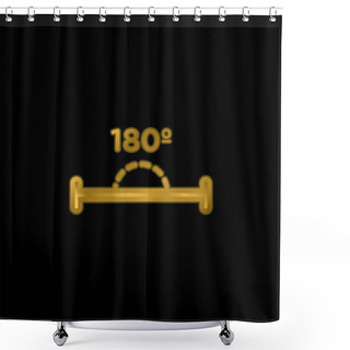 Personality  180 Degrees Angle Gold Plated Metalic Icon Or Logo Vector Shower Curtains