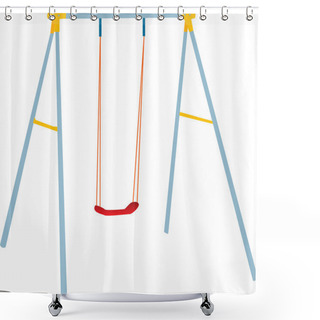 Personality  Children Swing Set, Outdoor Play. Shower Curtains