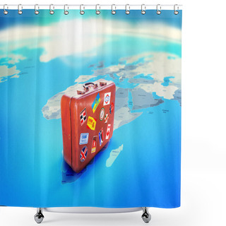 Personality  Travel Concept, World Map.  Shower Curtains