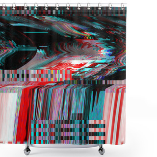 Personality  Glitch TV Noise Digital Photo Background Computer Screen Error Digital Pixel Noise Abstract Design Of Photo Glitch And Television Signal Fail Data Decay And Noise Shower Curtains