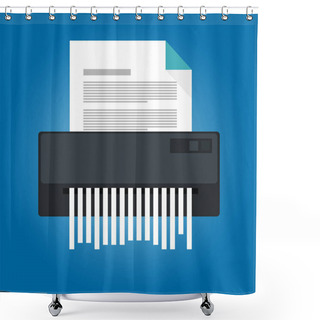 Personality  Paper Shredder Icon Document Business Office Information Protection Shower Curtains