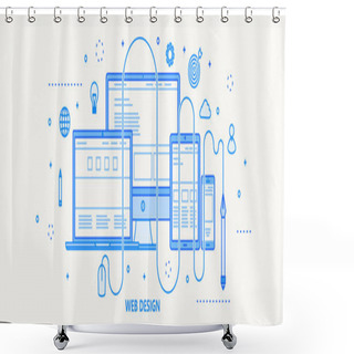 Personality  Web Design Icon Shower Curtains