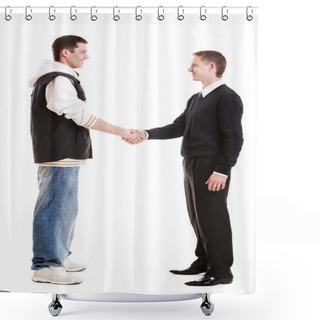 Personality  Hip-hop Man Greeting With Businessman Shower Curtains