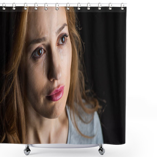 Personality  Young Woman Crying  Shower Curtains