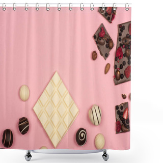 Personality  Chocolate With Nuts And Fruits  Shower Curtains