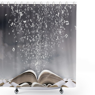 Personality  Opened Book And Characters Shower Curtains