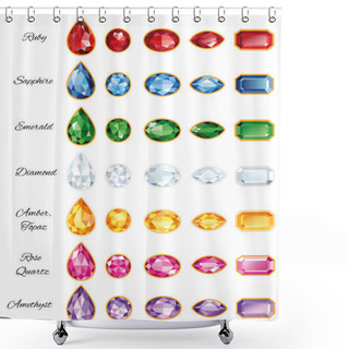 Personality  Seven Sets Of Jewelry With Text Shower Curtains