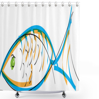 Personality  Fish. Vector Illustration Shower Curtains