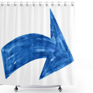 Personality  Blue Arrow Sign Shower Curtains