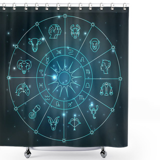 Personality  Zodiacal Circle With Astrology Signs Shower Curtains