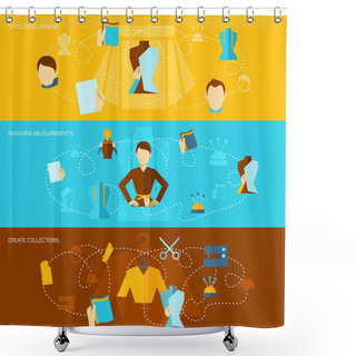 Personality  Clothes Designer Flat Shower Curtains