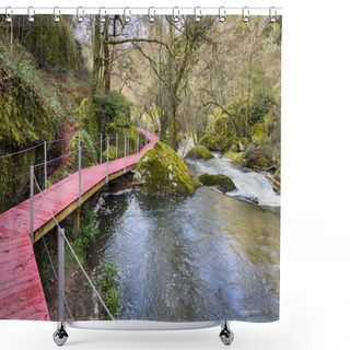 Personality  Trilho Dos Gaios. Walkways Along The Cavalos River In Tabua, Coimbra, Center Of Portugal Shower Curtains