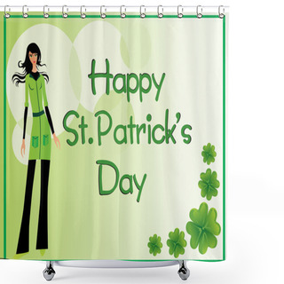 Personality  Illustration For St Patrick Day Shower Curtains