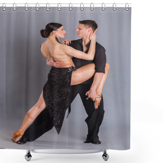 Personality  Ballroom Dancers In Dancing Poses Shower Curtains