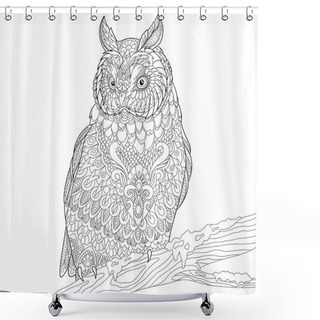 Personality  Zentangle Stylized Eagle Owl Shower Curtains