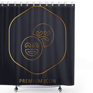 Personality  Attitude Golden Line Premium Logo Or Icon Shower Curtains