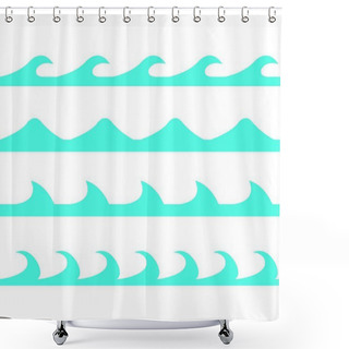 Personality  Sea Waves Icon, Illustration On White Background  Shower Curtains
