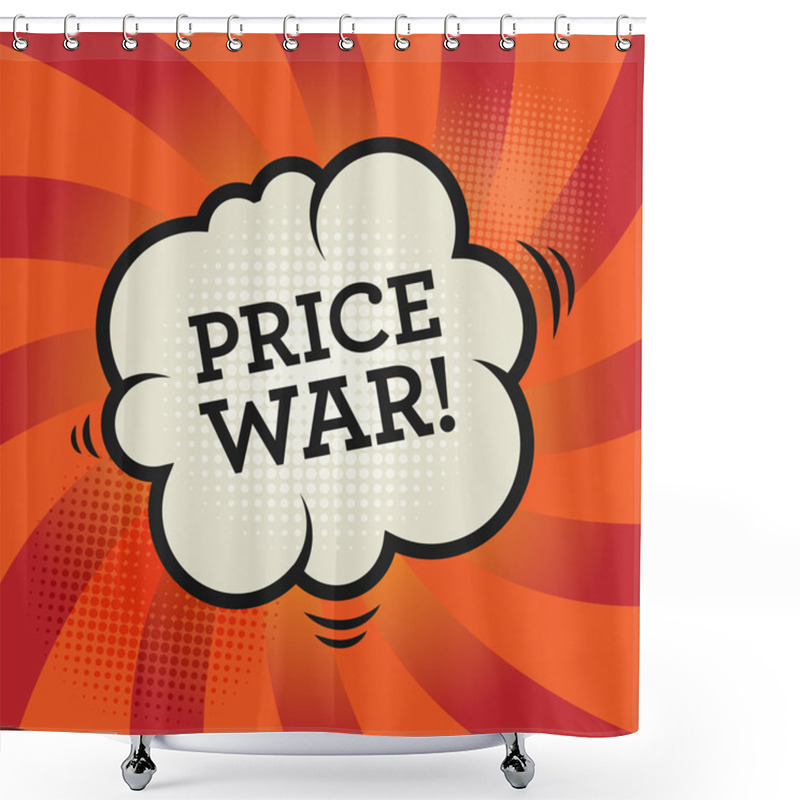 Personality  Comic Book Explosion With Text Price War Shower Curtains