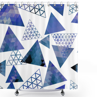 Personality  Retro Pattern Of Geometric Shapes Triangles Shower Curtains