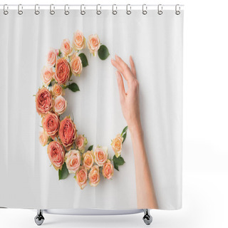 Personality  Hand With Flower Wreath Shower Curtains