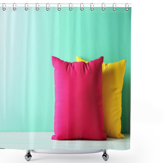 Personality  Colorful Pillows On  Table Shower Curtains