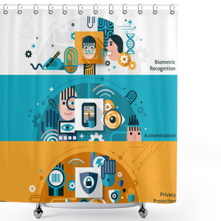 Personality  Biometric Authentication Banners Shower Curtains