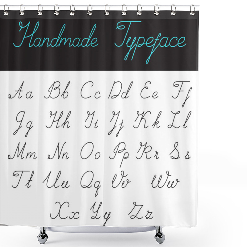 Personality  Handmade Calligraphic Script Font shower curtains
