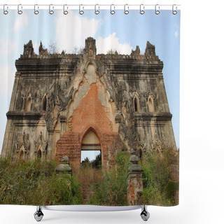 Personality  Old Buddhist Temple Ruins At Inwa Near Mandalay. Myanmar Shower Curtains