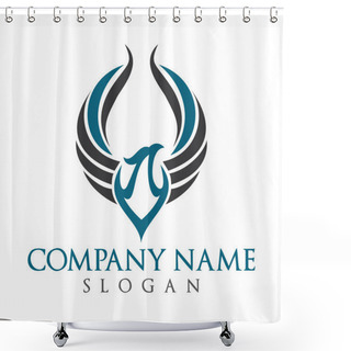 Personality  Phoenix In Fire Vector Logo Design. Shower Curtains