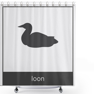 Personality  Loon Icon Isolated On White Background Shower Curtains