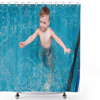 Personality  Cute And Wet Toddler Kid In Swimming Pool  Shower Curtains