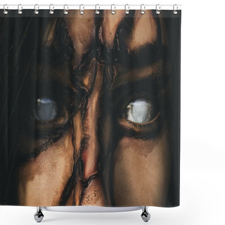 Personality  Darkness Witch,woman With Creepy Face,3d Illustration Shower Curtains