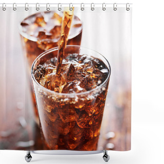 Personality  Glass Cup Of Cola Shower Curtains