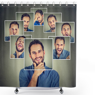 Personality  Masked Happy Man  Shower Curtains