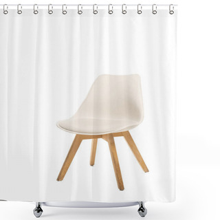 Personality  Modern Beige Chair Isolated On White Shower Curtains