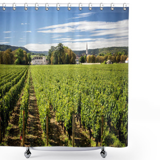 Personality  BURGUNDY - MEURSAULT - Chateau De Meursault. Today The Castle Is One Of The Most Important Wineries That You Can Discover Along The Wine Route Of Burgundy. Montrachet, France Shower Curtains