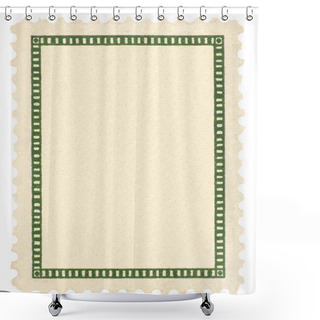 Personality  Blank Vintage Postage Stamp And Green Vignette Macro, Isolated Shower Curtains