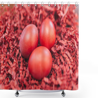Personality  Red Easter Eggs Shower Curtains