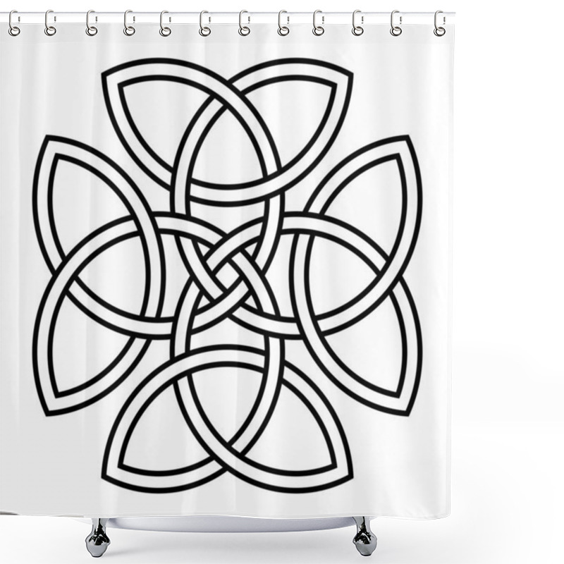 Personality  Cross with four interlaced triquetras  shower curtains