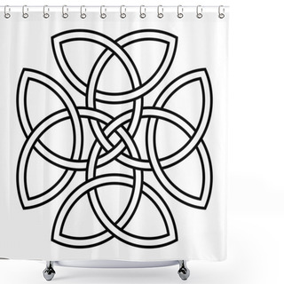 Personality  Cross With Four Interlaced Triquetras  Shower Curtains
