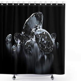 Personality  Luxury Diamonds On Black Backgrounds - Clipping Path Included Shower Curtains
