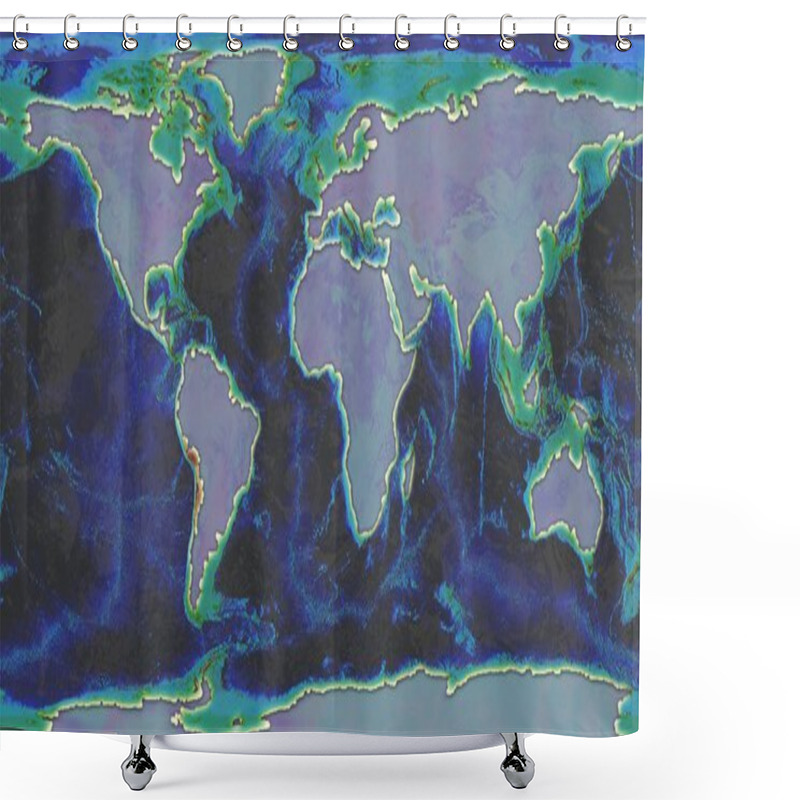 Personality  World Map Illustration Shower Curtains