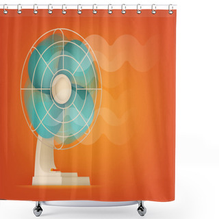 Personality  Ventilator Fan Blowing Shower Curtains