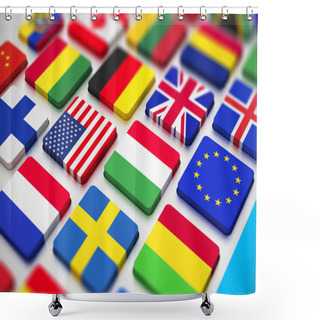Personality  Flags Keyboard Shower Curtains