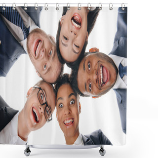 Personality  Excited Multiethnic Businesspeople Shower Curtains
