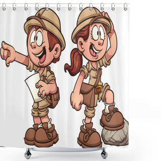 Personality  Cartoon Safari Kids Shower Curtains